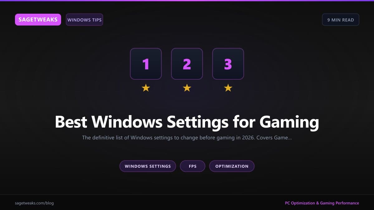 Cover image for Best Windows Settings for Gaming in 2026
