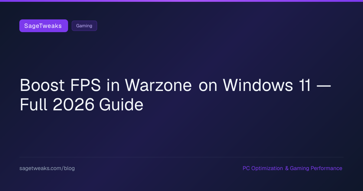 Cover image for Warzone FPS Boost Guide (2026) — Fix Stuttering & Max Performance