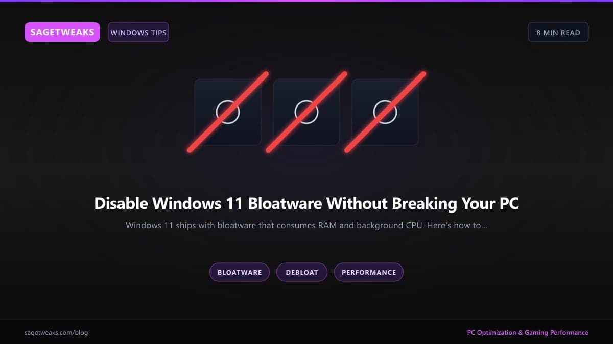 Cover image for How to Disable Windows 11 Bloatware Without Breaking Your PC