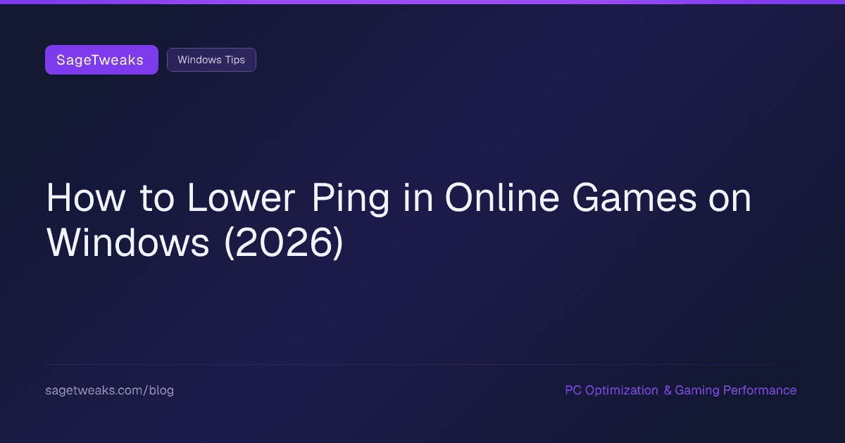 Cover image for How to Lower Ping in Online Games on Windows