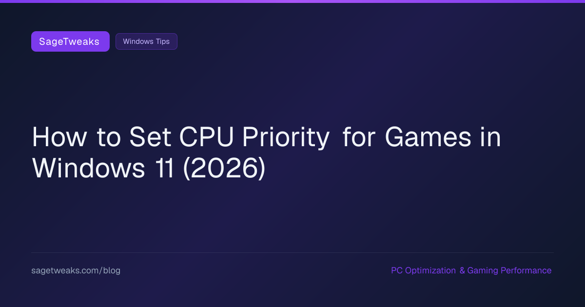Cover image for How to Set CPU Priority for Games in Windows 11