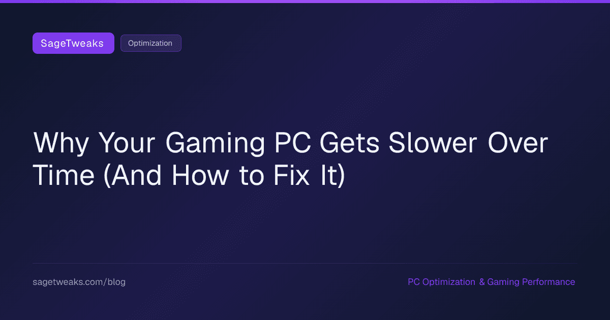 Cover image for Why Your Gaming PC Gets Slower Over Time (And What Actually Fixes It)
