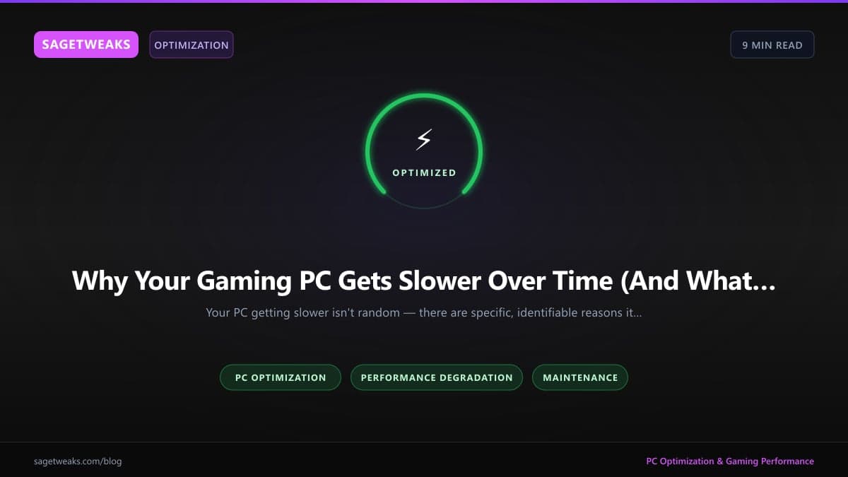 Cover image for Why Your Gaming PC Gets Slower Over Time (And What Actually Fixes It)