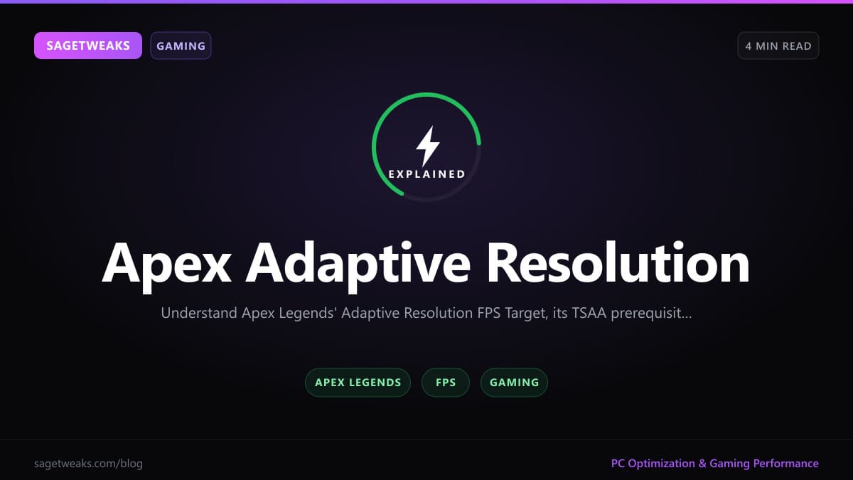 Title card for Apex Adaptive Resolution; not a settings screenshot