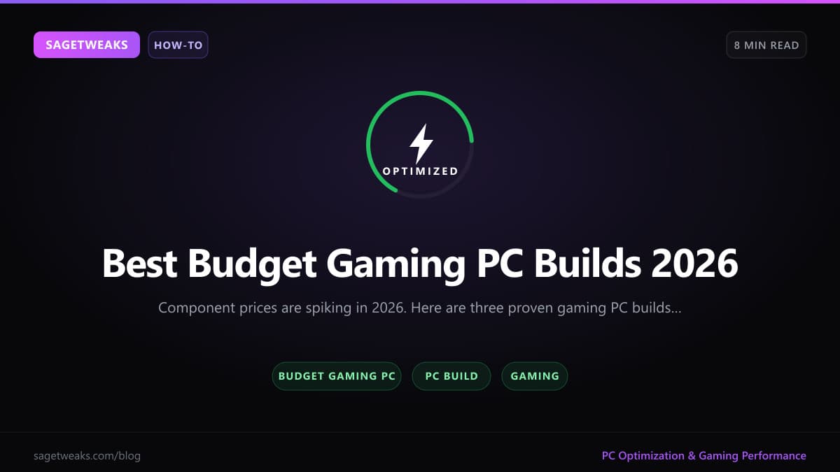 Cover image for Best Budget Gaming PC Builds 2026 ($800 to $2,000)