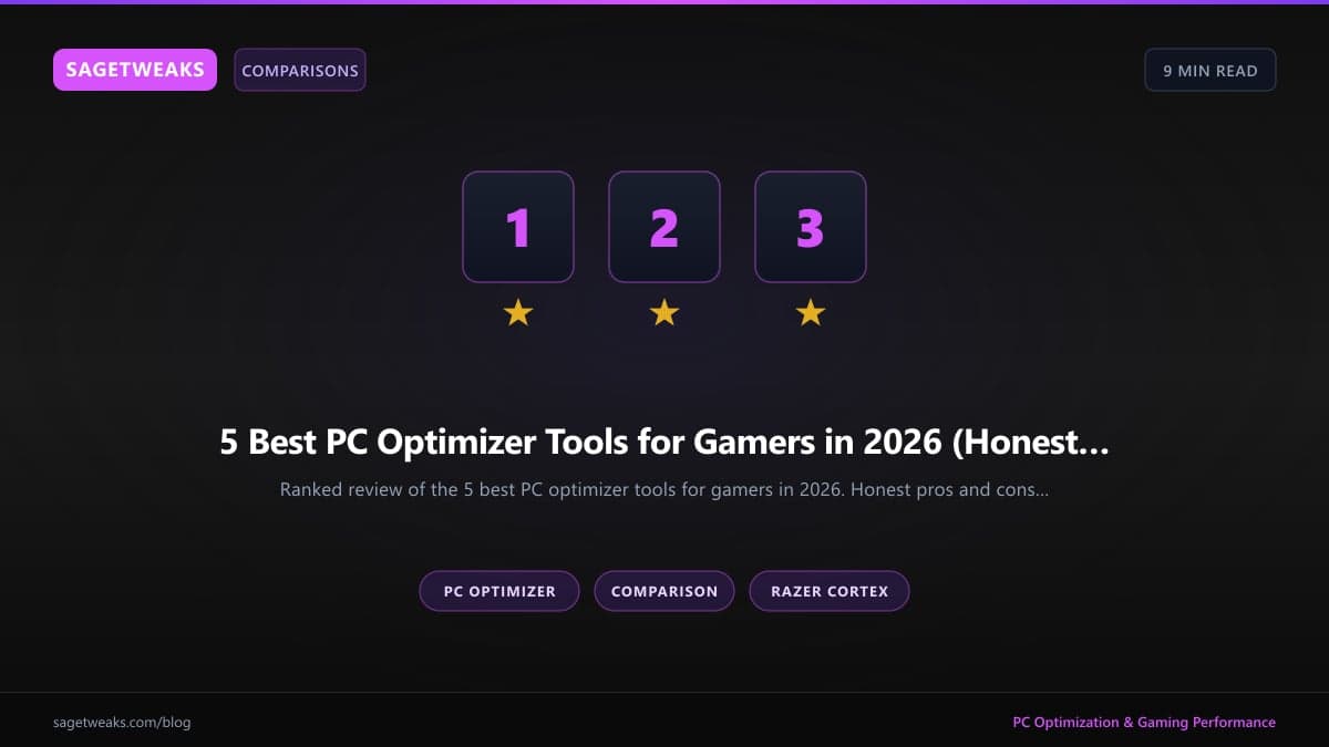 Cover image for 5 Best PC Optimizer Tools for Gamers in 2026 (Honest Review)