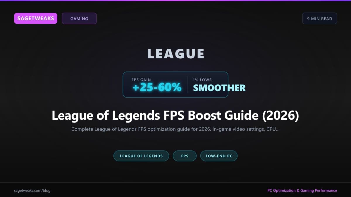 Cover image for League of Legends FPS Boost Guide (2026) — Optimize for Windows 11