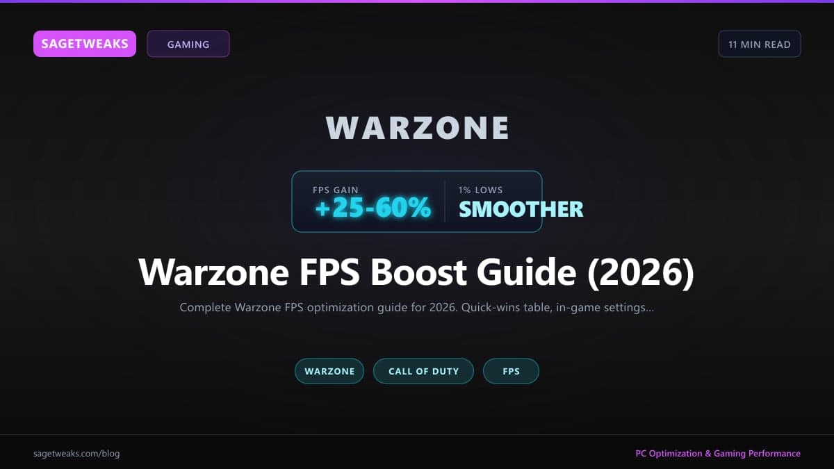 Cover image for Warzone FPS Boost Guide (2026) — Fix Stuttering & Max Performance