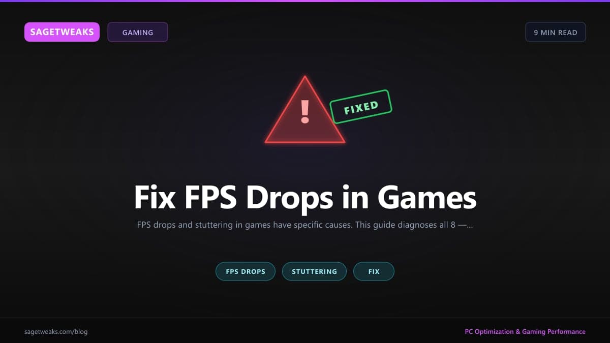 Cover image for Fix FPS Drops in Games: 8 Causes and How to Solve Them