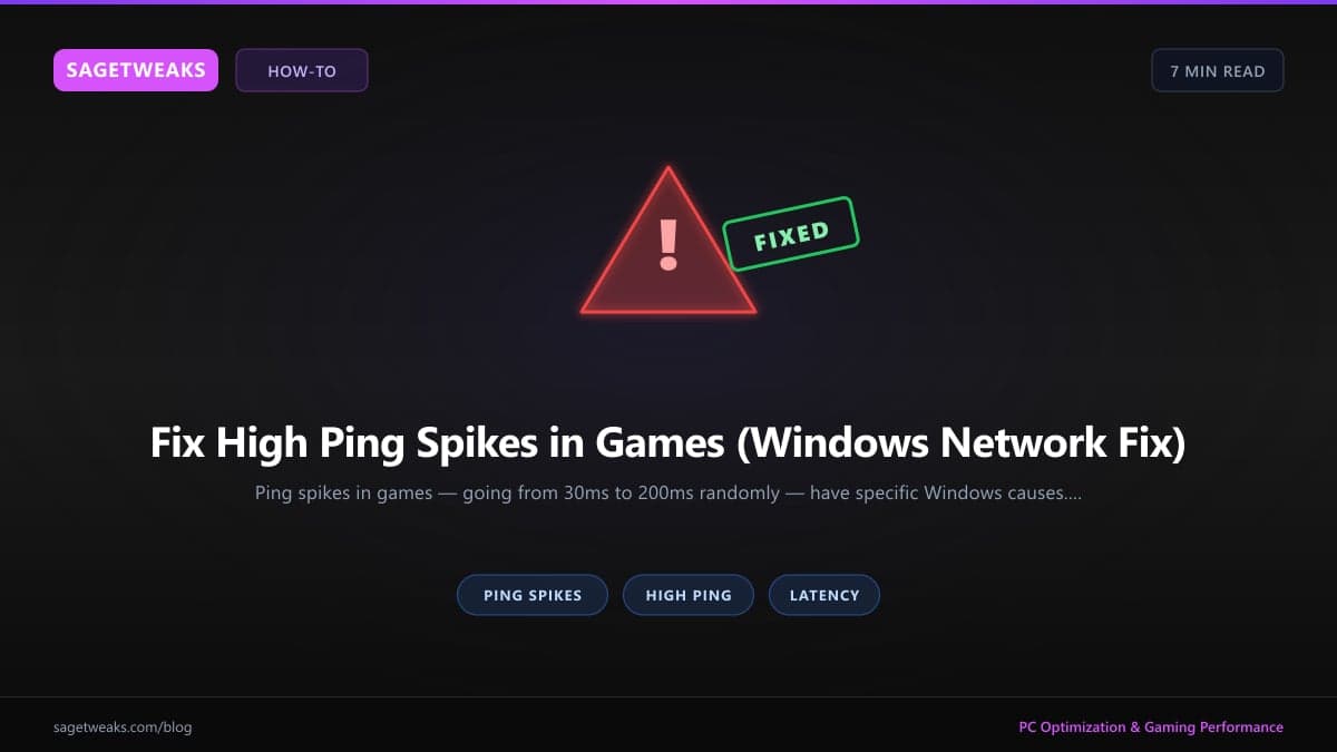 Fix High Ping Spikes in Online Games on Windows (2026)