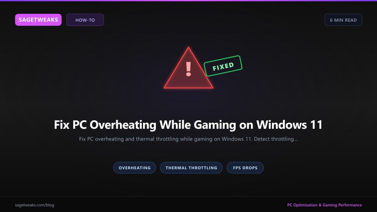 Cover image for Fix PC Overheating While Gaming on Windows 11 (2026 Guide)
