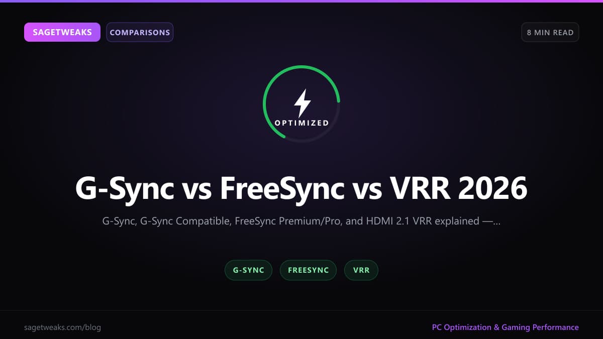 Cover image for G-Sync vs FreeSync vs VRR 2026: Which Variable Refresh Rate Should You Use?