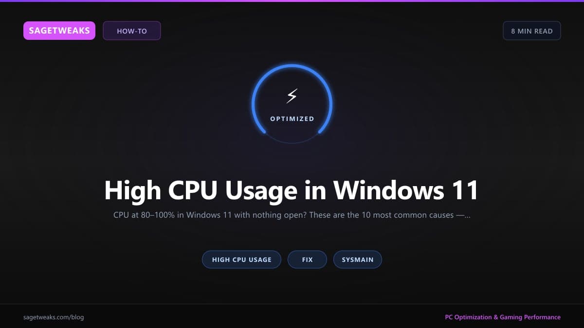 Cover image for High CPU Usage in Windows 11: 10 Causes and Fixes
