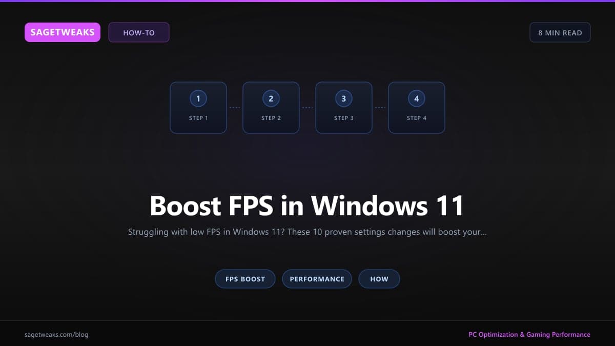 Cover image for How to Boost FPS in Windows 11: 10 Settings That Actually Work