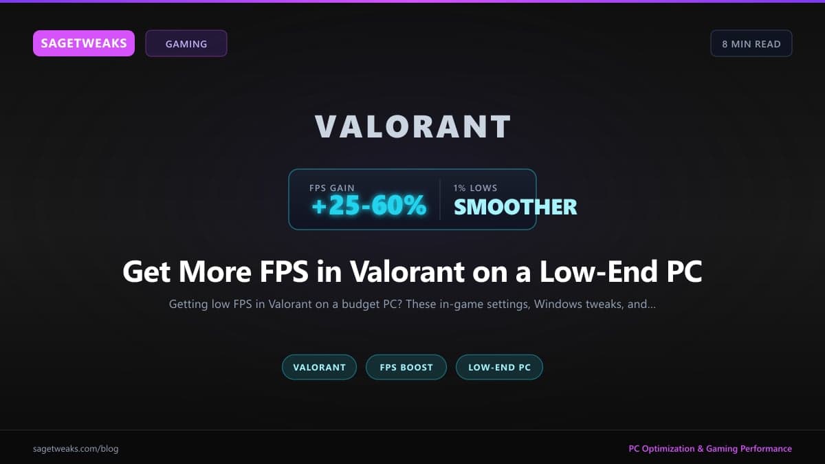 Cover image for How to Get More FPS in Valorant on a Low-End PC