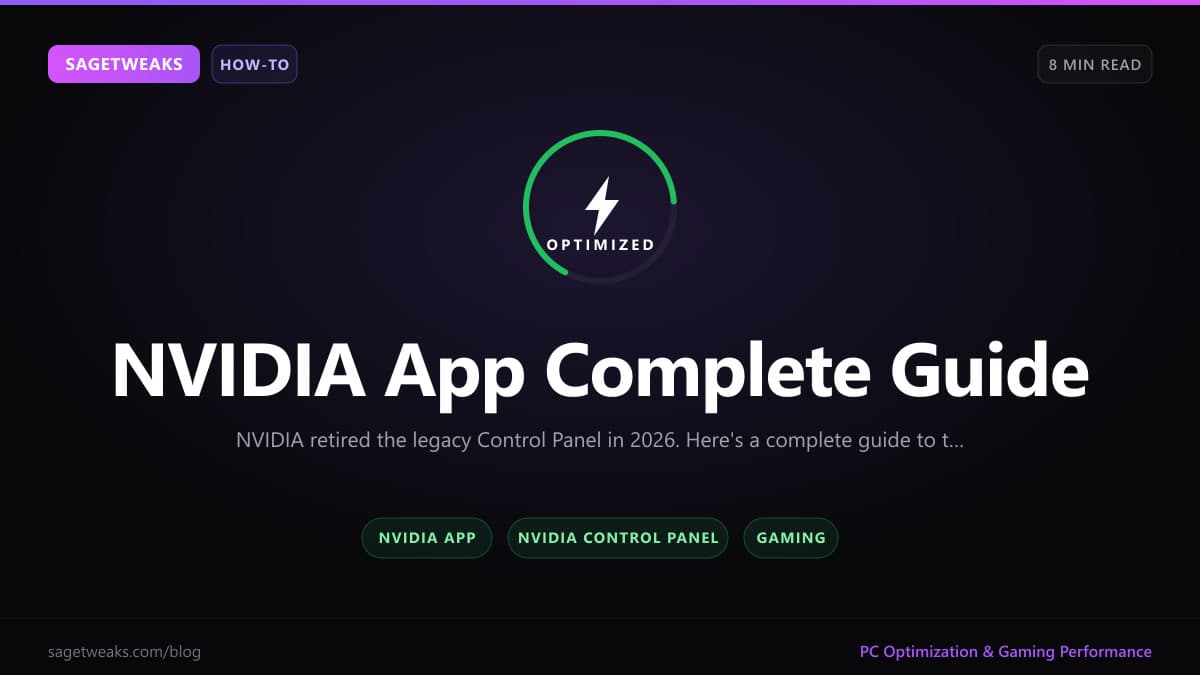 Cover image for NVIDIA App Complete Guide: Best Settings for Gaming 2026