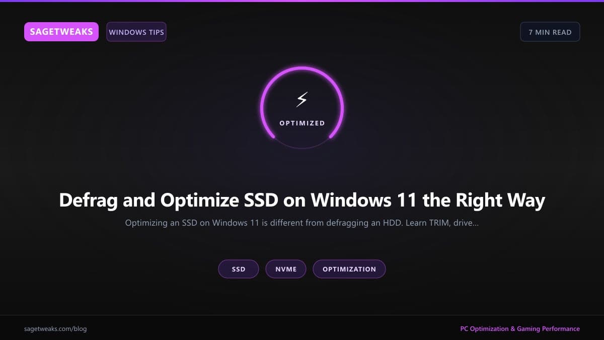 Cover image for How to Defrag and Optimize SSD on Windows 11 the Right Way