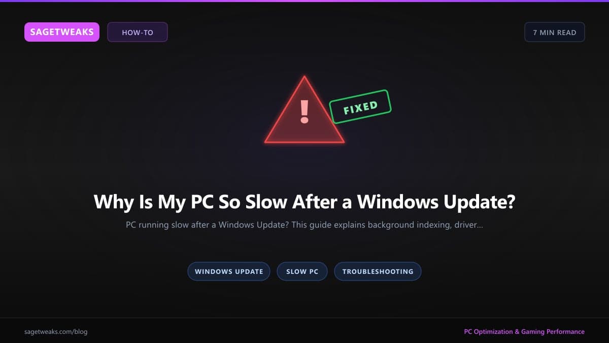 Cover image for Why Is My PC So Slow After a Windows Update?