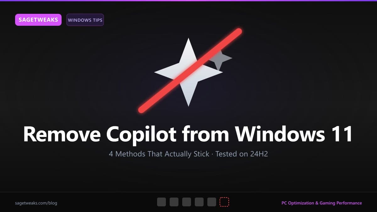 Windows 11 24H2 Copilot icon being removed from the taskbar with a permanent disable indicator
