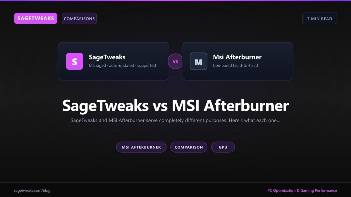 Cover image for SageTweaks vs MSI Afterburner: Different Tools, Different Jobs