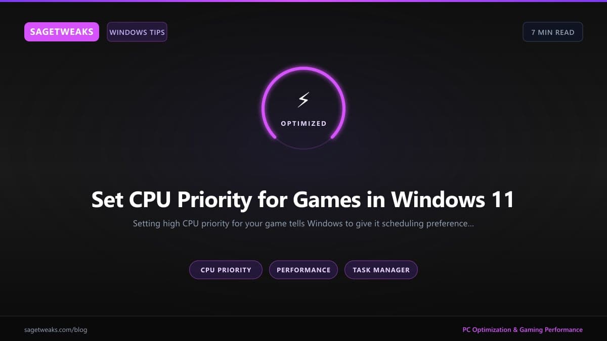 Cover image for How to Set CPU Priority for Games in Windows 11