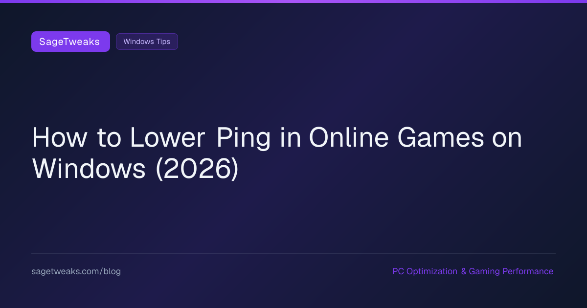 How To Lower Ping In Online Games On Windows 2026 Opengraph Image